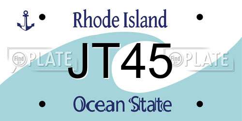 JT45 Rhode Island License Plate