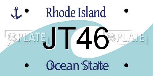 JT46 Rhode Island License Plate