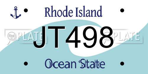JT498 Rhode Island License Plate