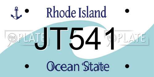JT541 Rhode Island License Plate