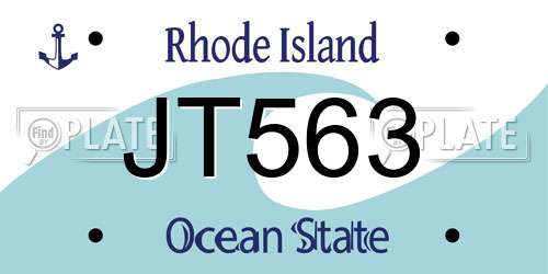 JT563 Rhode Island License Plate