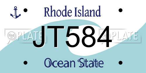 JT584 Rhode Island License Plate
