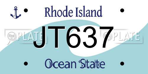 JT637 Rhode Island License Plate