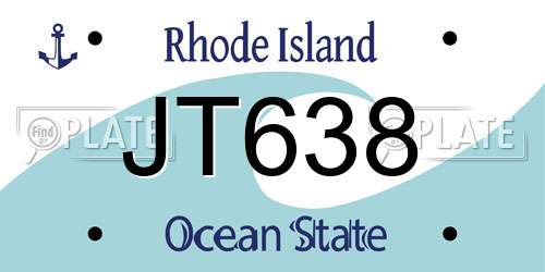 JT638 Rhode Island License Plate