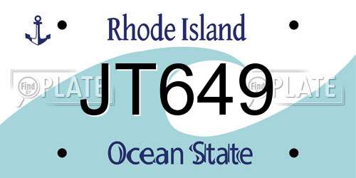 JT649 Rhode Island License Plate