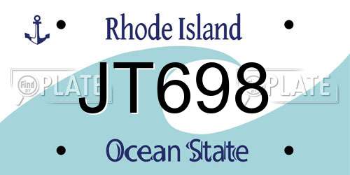 JT698 Rhode Island License Plate