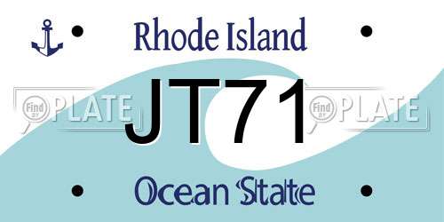 JT71 Rhode Island License Plate