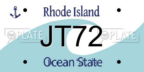 JT72 Rhode Island License Plate