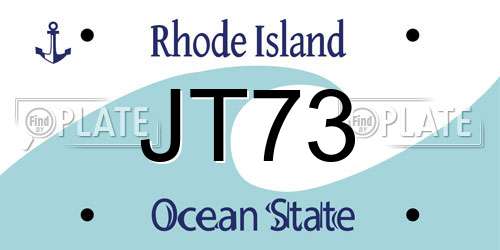 JT73 Rhode Island License Plate