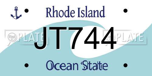 JT744 Rhode Island License Plate