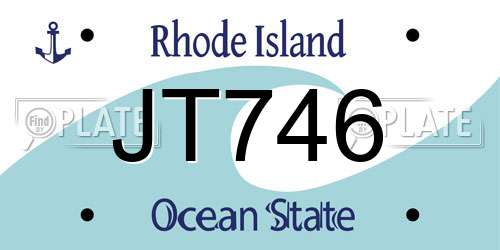 JT746 Rhode Island License Plate