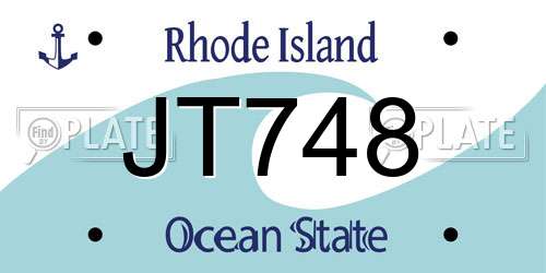 JT748 Rhode Island License Plate