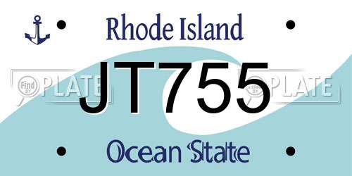 JT755 Rhode Island License Plate