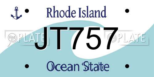 JT757 Rhode Island License Plate