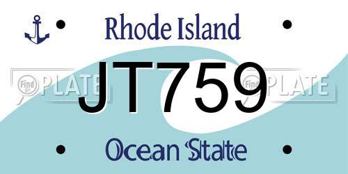 JT759 Rhode Island License Plate
