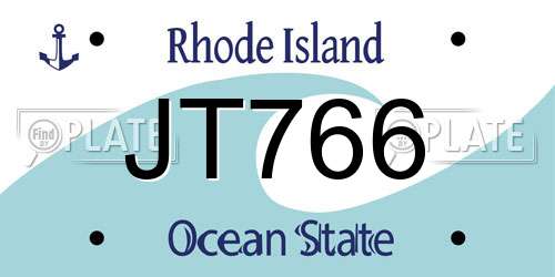JT766 Rhode Island License Plate