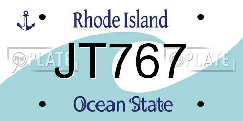 JT767 Rhode Island License Plate