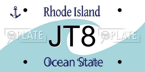JT8 Rhode Island License Plate