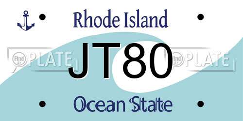 JT80 Rhode Island License Plate