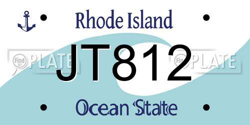 JT812 Rhode Island License Plate