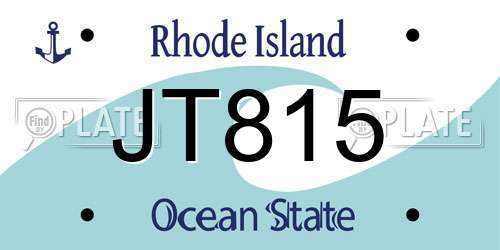 JT815 Rhode Island License Plate