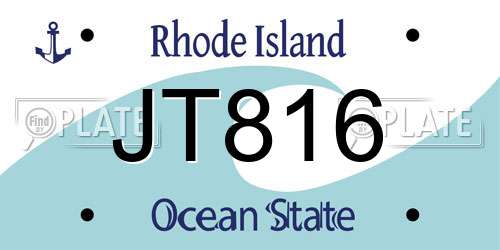 JT816 Rhode Island License Plate