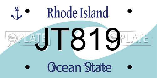 JT819 Rhode Island License Plate