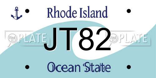 JT82 Rhode Island License Plate