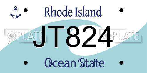 JT824 Rhode Island License Plate