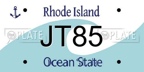JT85 Rhode Island License Plate