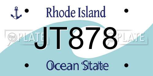JT878 Rhode Island License Plate