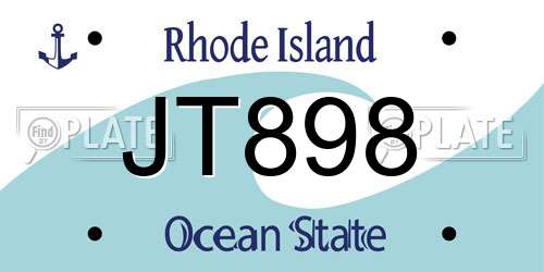 JT898 Rhode Island License Plate