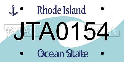 JTA0154 Rhode Island License Plate