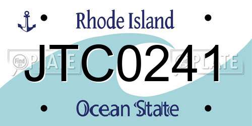 JTC0241 Rhode Island License Plate