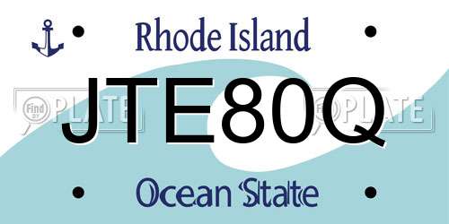 JTE80Q Rhode Island License Plate