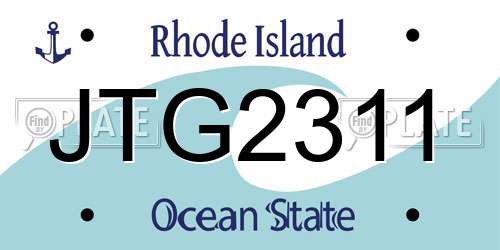 JTG2311 Rhode Island License Plate