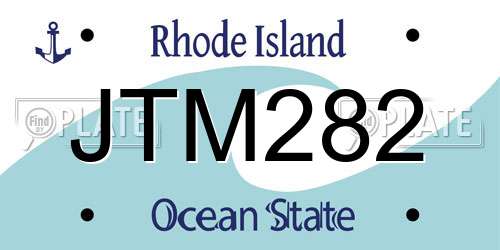 JTM282 Rhode Island License Plate