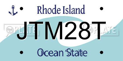 JTM28T Rhode Island License Plate