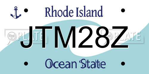 JTM28Z Rhode Island License Plate