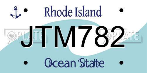 JTM782 Rhode Island License Plate