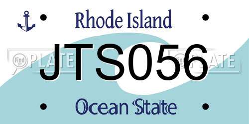 JTS056 Rhode Island License Plate