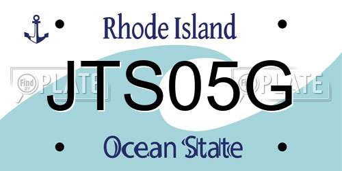 JTS05G Rhode Island License Plate