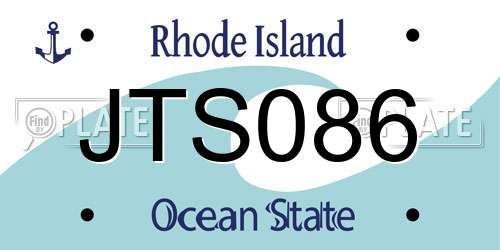 JTS086 Rhode Island License Plate