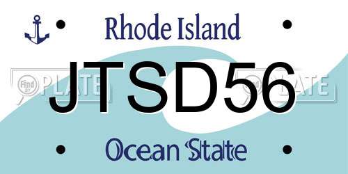 JTSD56 Rhode Island License Plate