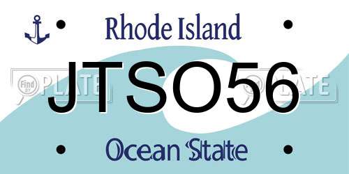 JTSO56 Rhode Island License Plate