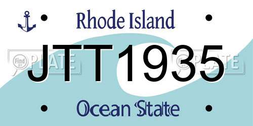 JTT1935 Rhode Island License Plate