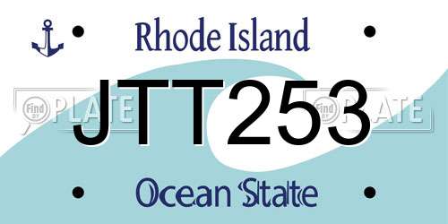 JTT253 Rhode Island License Plate