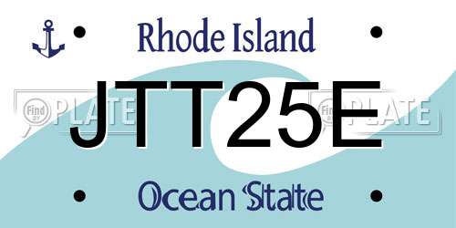 JTT25E Rhode Island License Plate