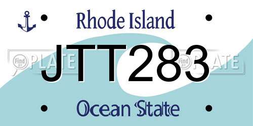 JTT283 Rhode Island License Plate