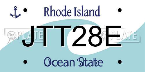 JTT28E Rhode Island License Plate